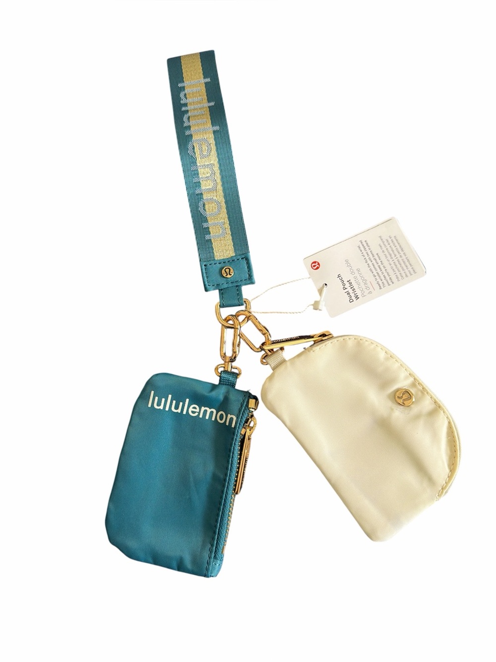 Lululemon Dual Pouch Wristlet Wallet Keychain - with Word Mark on Strap - NWT